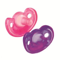  Paquete de dos chupones para recién nacido, rosa / púrpura The First Years
